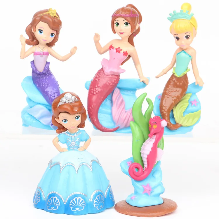 

8CM 5pcs/set Princess Toy Sofia the First Sofia Mermaid Seahorse PVC Princess Figure Action Collectible Model Toy Doll