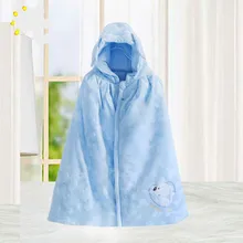 2016 autumn and winter coat thick flannel hooded shawl child infant Cape Cloak wrapped wholesale baby sleeping bag winter