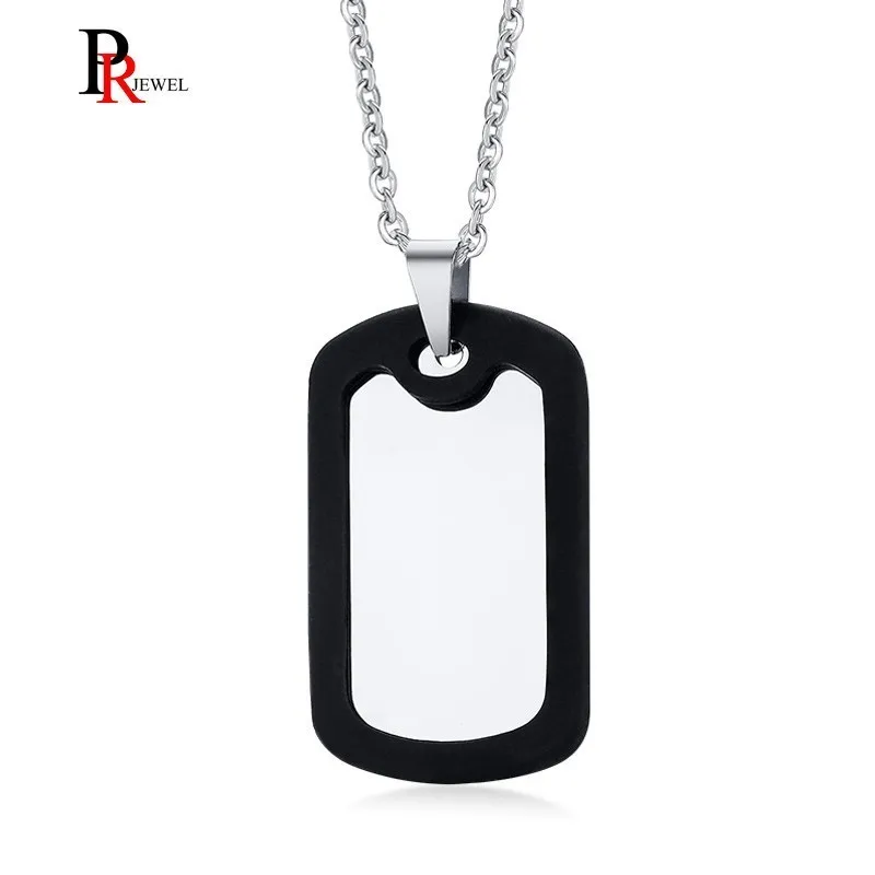 

US Military Dog Tag ID Necklace Complete with Chains and Silencers Stainless Steel Male Jewelry