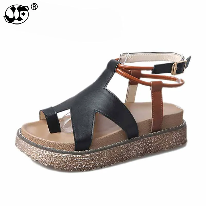 

New summer fashion sandals 2019 leather ladies wild sandals open toe low heel shoes casual nmo9