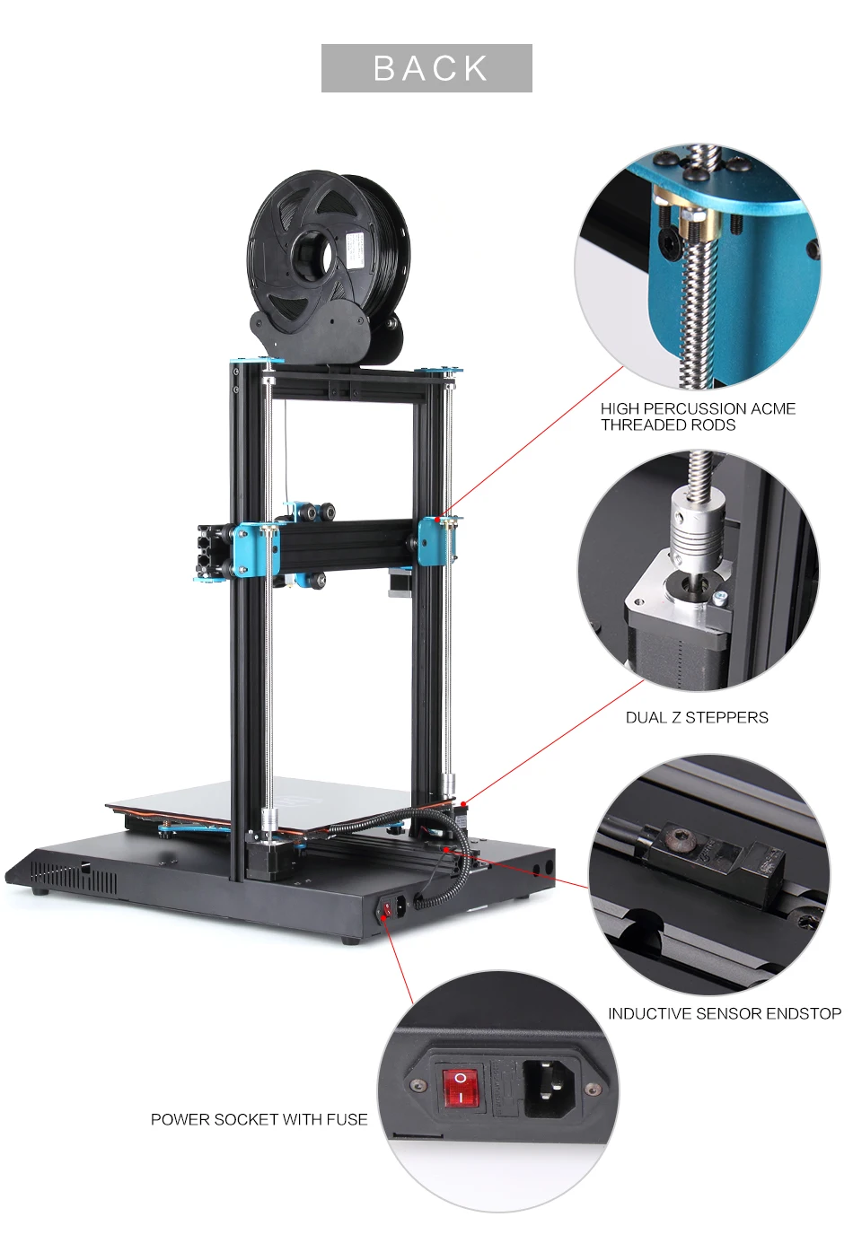 3d принтер Sidewinder X1 SW-X1 300x300x400 мм большого размера плюс высокая точность двойной оси Z TFT сенсорный экран