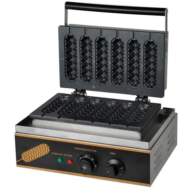 Six pieces Electric commercial corn hot dog Lolly egg waffle maker