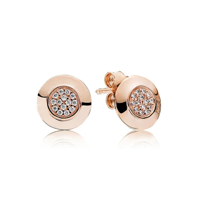 

Kaliyah 100% Sterling Silver 1:1 28059cz Glamour Assination Rose Brinco Studs Original Women's Wedding Jewels Of