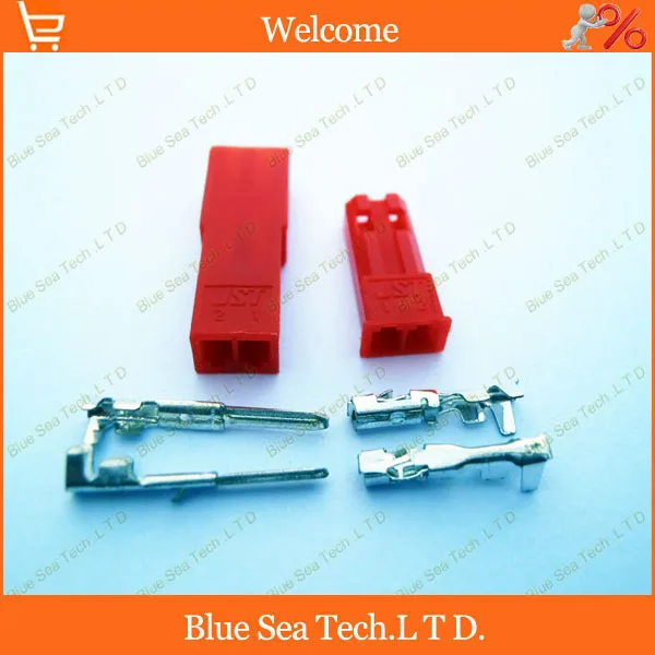 50 sets Red 2Pin/way Connector 2.54mm JST-2P electrical connector Kits for electronic model / car / electronic toy ect.