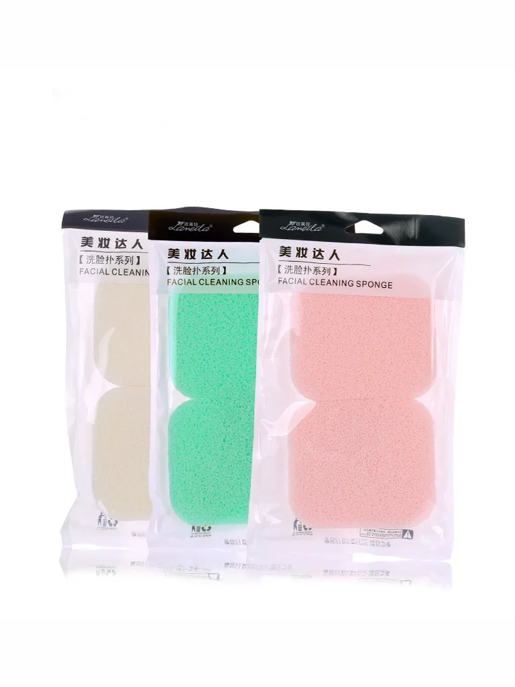 2 шт. губка для смывания косметики полотенце для лица Смешанная губка мягкий отшелушивающий мягкий удобный эластичный пуф для макияжа ног с коробкой