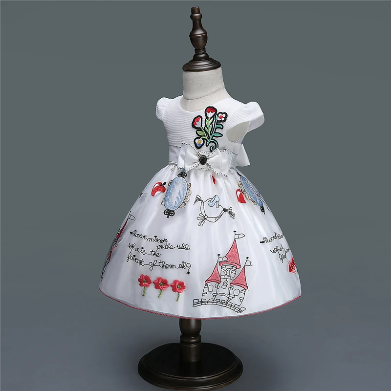 

Baby Dress For Girls Flower Bow Christening Gown First Birthday Party Baby Princess Dress Cute Infant Ball Gown