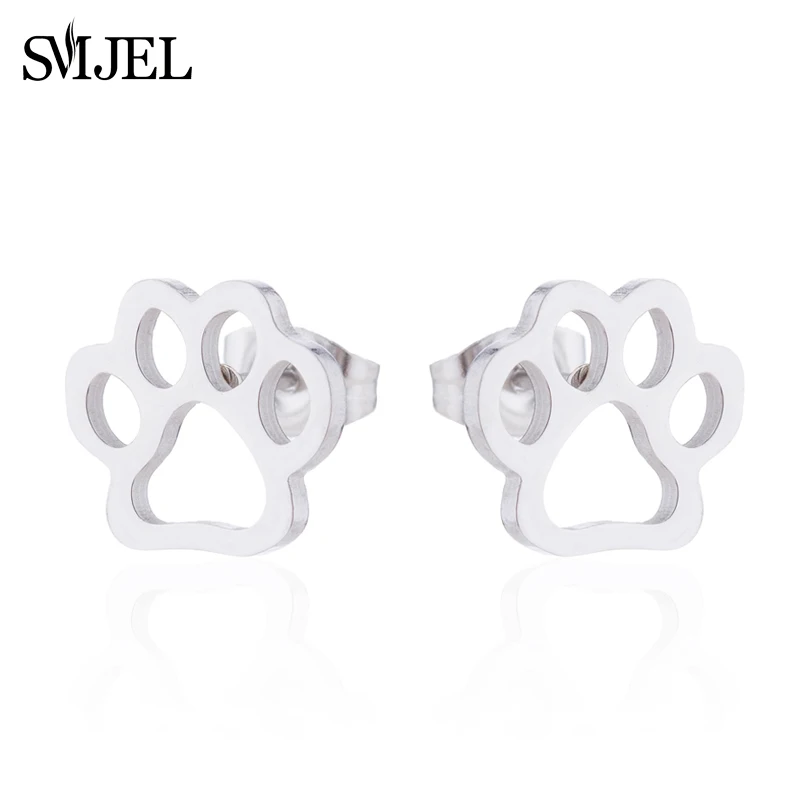 GED089 SMJEL мода кошка луна кулон серьги Подвески шпильки из нержавеющей стали для домашних животных счастливые ювелирные изделия для женщин подарок - Окраска металла: GED089