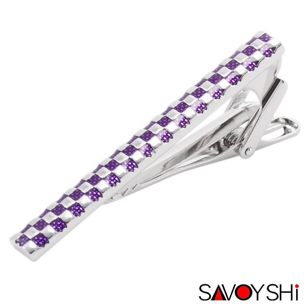 2 стиля классический фиолетовый синий эмаль сетчатый галстук зажимы для мужской галстук Галстук, держатель, застежка зажим для галстука новейший savoyshi фирменный ювелирные изделия - Окраска металла: Purple