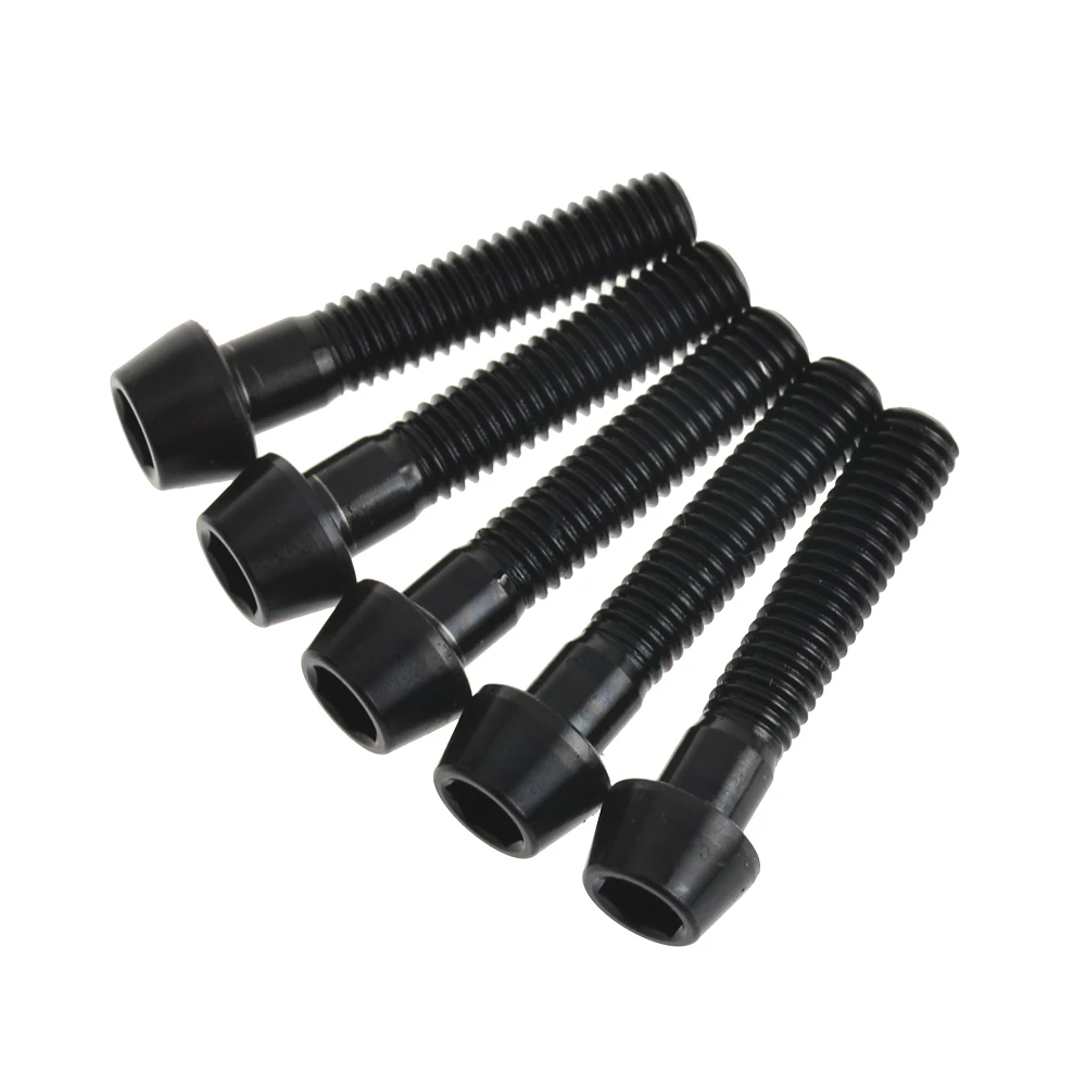 M6X30mm Titanium Ti Taper Head Bolts Allen Hex Headset Screw Black 5Pcs//lot
