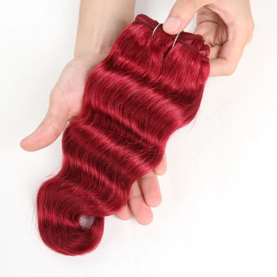 Гладкие натуральные накладные волосы, 1 шт., только бразильские волнистые человеческие волосы, плетение пучков, предложение# бордовый#27#6 remy, наращивание волос