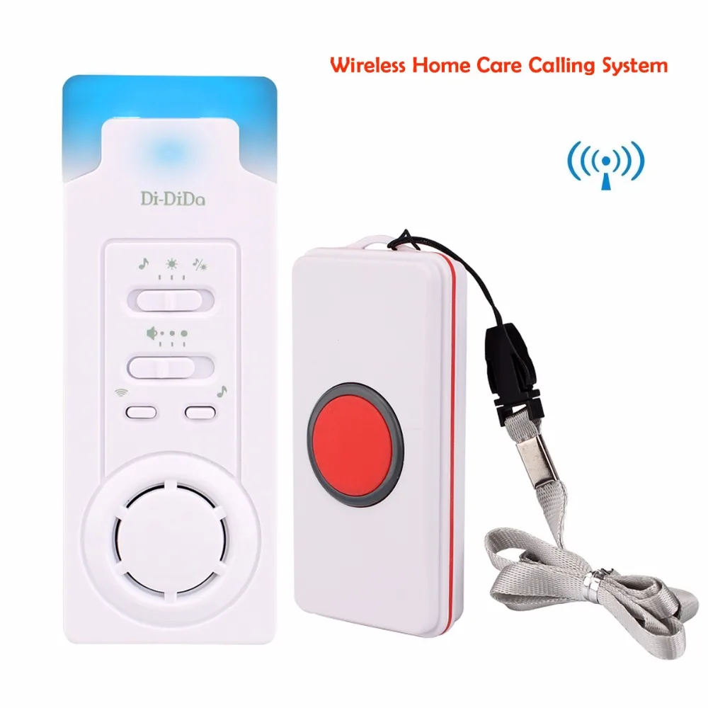 Vente Système D appel sans fil Soins À Domicile Alerte Récepteur + Appel Transmetteur Cloche Bouton pour Personnes Âgées Patient Les Personnes Handicapées F3329B