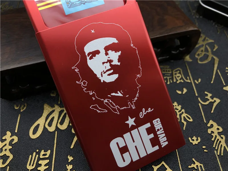 DIY Che Guevara портсигар чехол Металл с лазерной гравировкой сигаретные коробки мужские карманные курительные автоматические коробки красный черный золотой синий