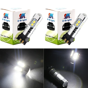 

YM E-Bright 2PCS PW24W 2835 10 SMD LED Turn Signal Car Lights 12V White Day Light 400Lm Fog Lamp