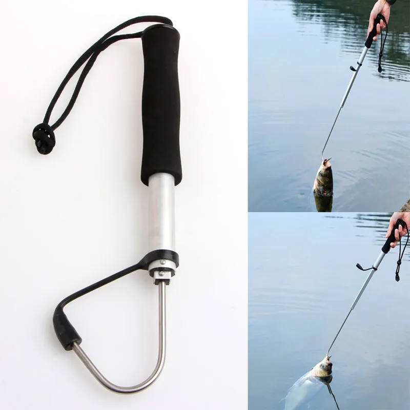 90CM Durable Telescopic Retractable Fish Gaff Ice Sea Fishing Spear Hook Tackle