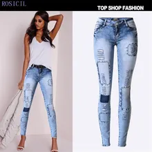 ROSICIL New Women Jeans Low Waist Stretch Ankle Length Slim Pencil Pants Fashion Female Jeans Hot Jeans Femme 2017 TSL049#