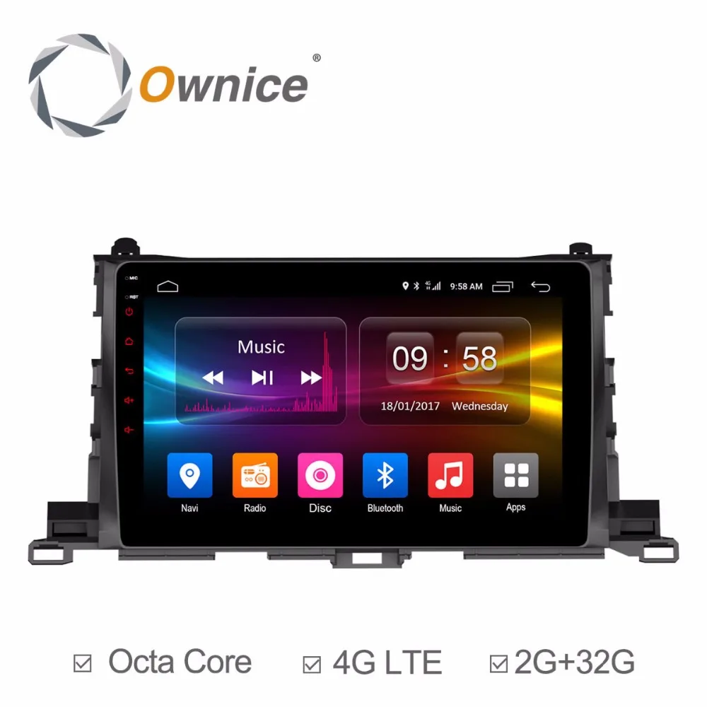 HD 1024*600 Android 6 0 Octa Core 2GB RAM + 32GB ROM автомобильный DVD плеер для Toyota Highlander2015 gps навигация