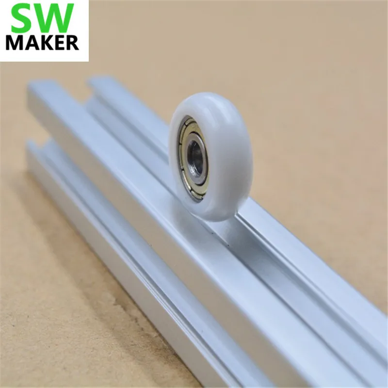 

SWMAKER 21.5x5x7mm Delrin R style V wheel kit nylon plastic wheel with 625ZZ bearing for 2020 aluminum Reprap Kossel 3D printer