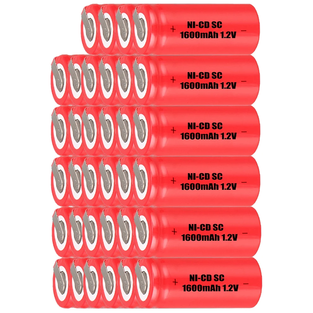 

Lowest price 34 piece SC battery 1.2v batteries rechargeable 1600mAh nicd battery for power tools akkumulator