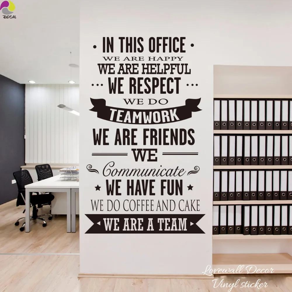 Us 13 69 17 Off In Diesem Buro Ultimative Typografie Angebot Schriftzug Wandaufkleber Happy Hilfreich Teamarbeit Freund Inspiration Quote Aufkleber