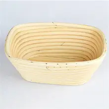 Rectangular European Style Bread Fermented Baskets Retro Food Rattan Storage Case Health Home Desktop Fruit Vegetable Organizer