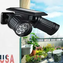 Водонепроницаемый 14LED двойной головкой Солнечный свет двора PIR датчик движения прожектор