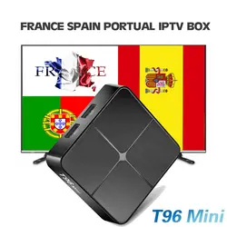 T96mini Ip ТВ French Spain Португалия, Италия Android 7,1 Smart tv box с 1 год взрослый спорт подписки PK Mag 250 254 коробка HTV 5
