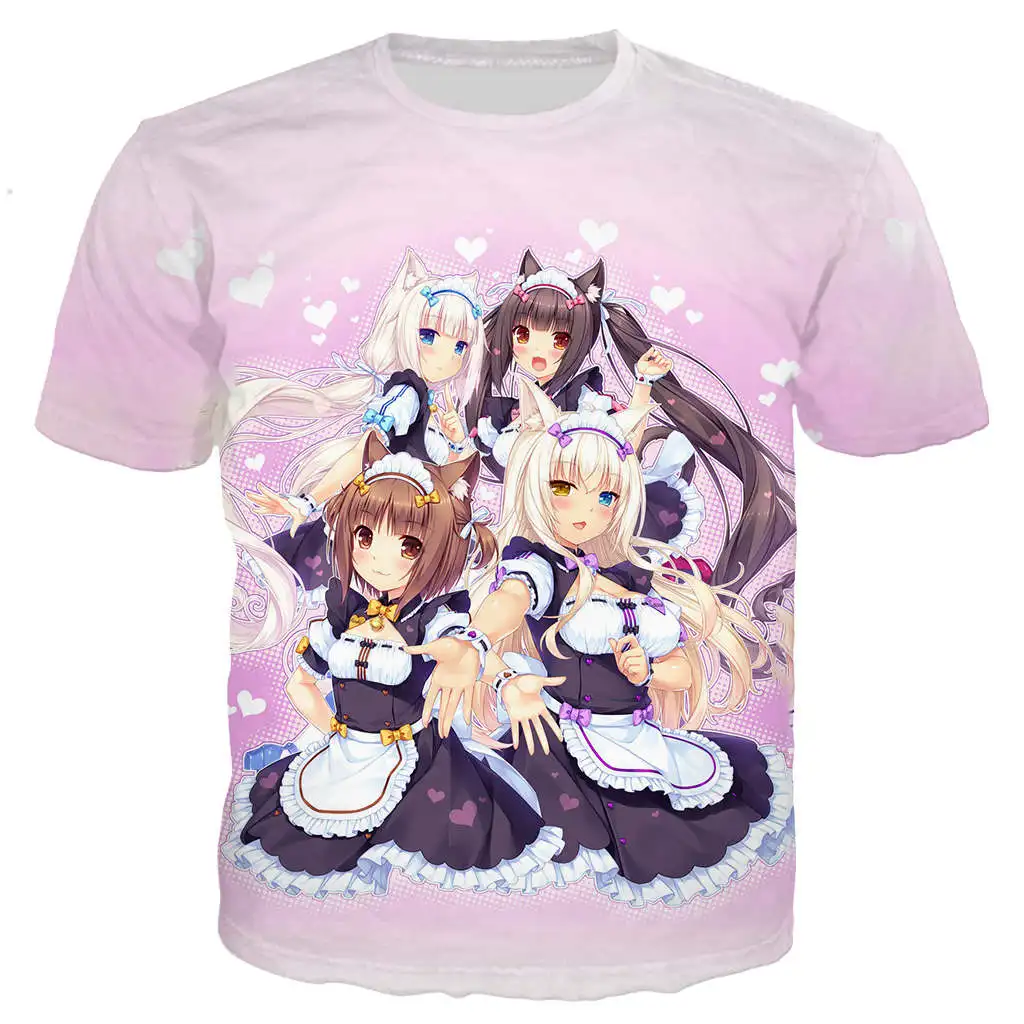 Новая крутая футболка для мужчин/женщин Nekopara Chocola Vanilla с 3D принтом футболки