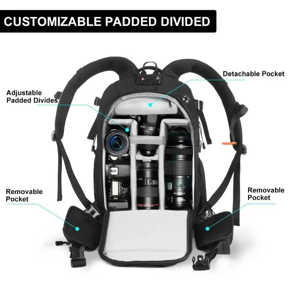  Camera Backpack Outdoor Leisure Hiking Storage Bag Multi-function Camera SLR Large-capacity Waterpr