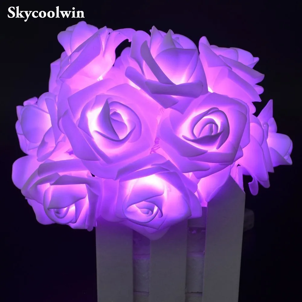

3M 20 LED 3*AAA Battery Operated LED Rose Flower Christmas holiday String Lights for Valentine Wedding Party Garland Decoration