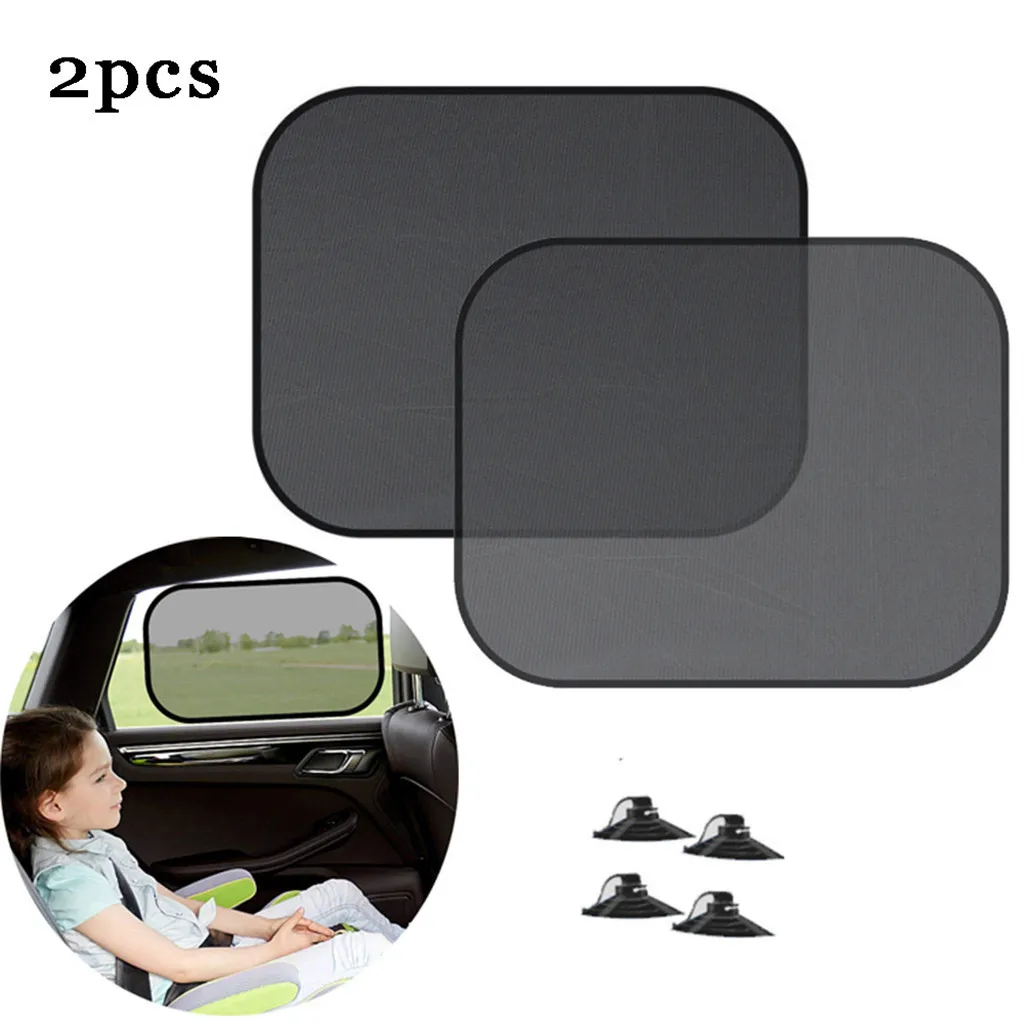 Sun Shade Cover Block 2PCS Chic Mesh Car Side Window Shade Cling Sunshades Sun Shade Cover Visor Shield universal car sun shade