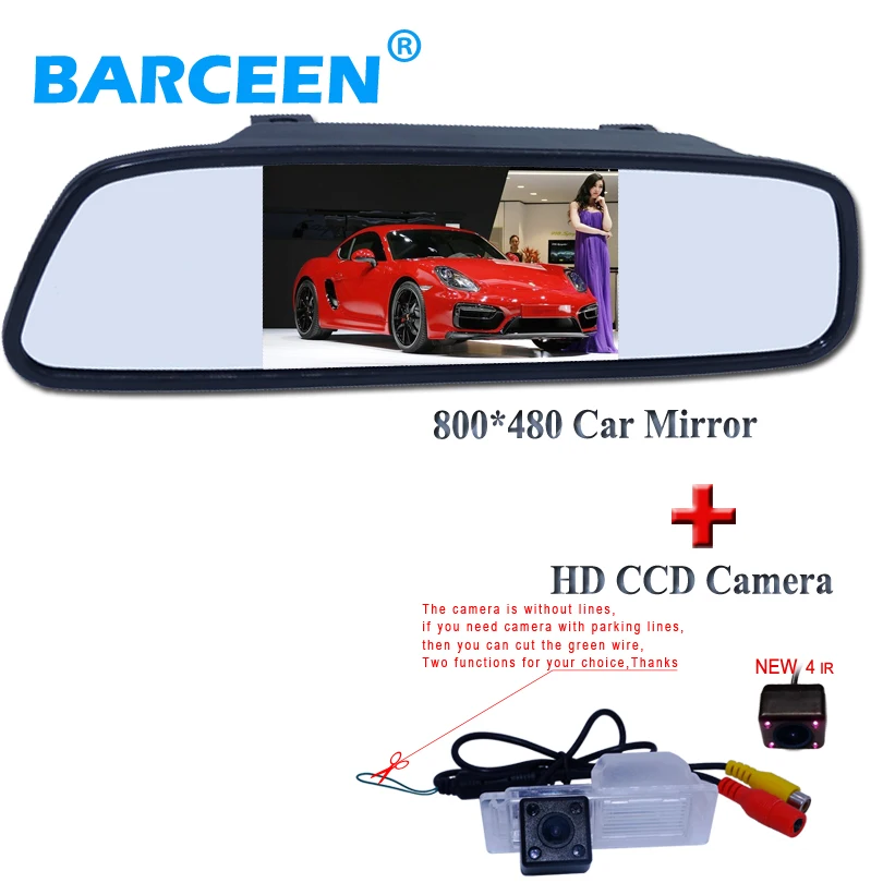 

4.3 mirror monitor LCD display+ HD CCD parking backup rear camera for Aveo 2012 Cruze h/b wagon 2012 Opel Mokka 2012 CadillasSRX