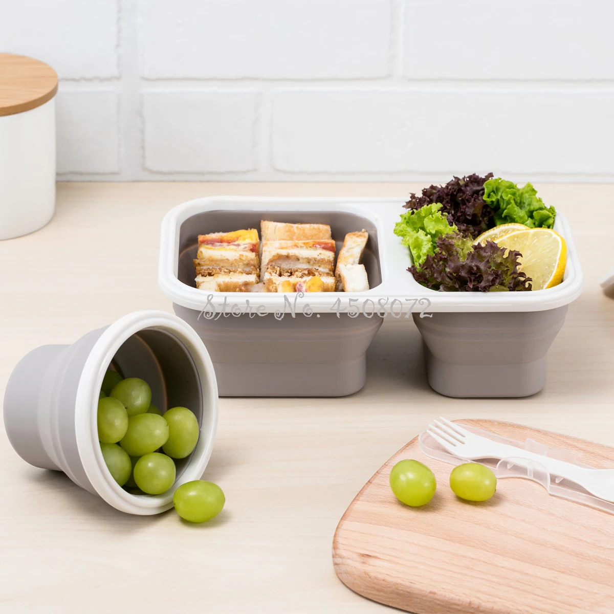 

Xiaomi Portable Folding Food Grade Silica Gel Lunch Box Can Be Used In Microwave Oven Heating Case Seal Durable Buckle