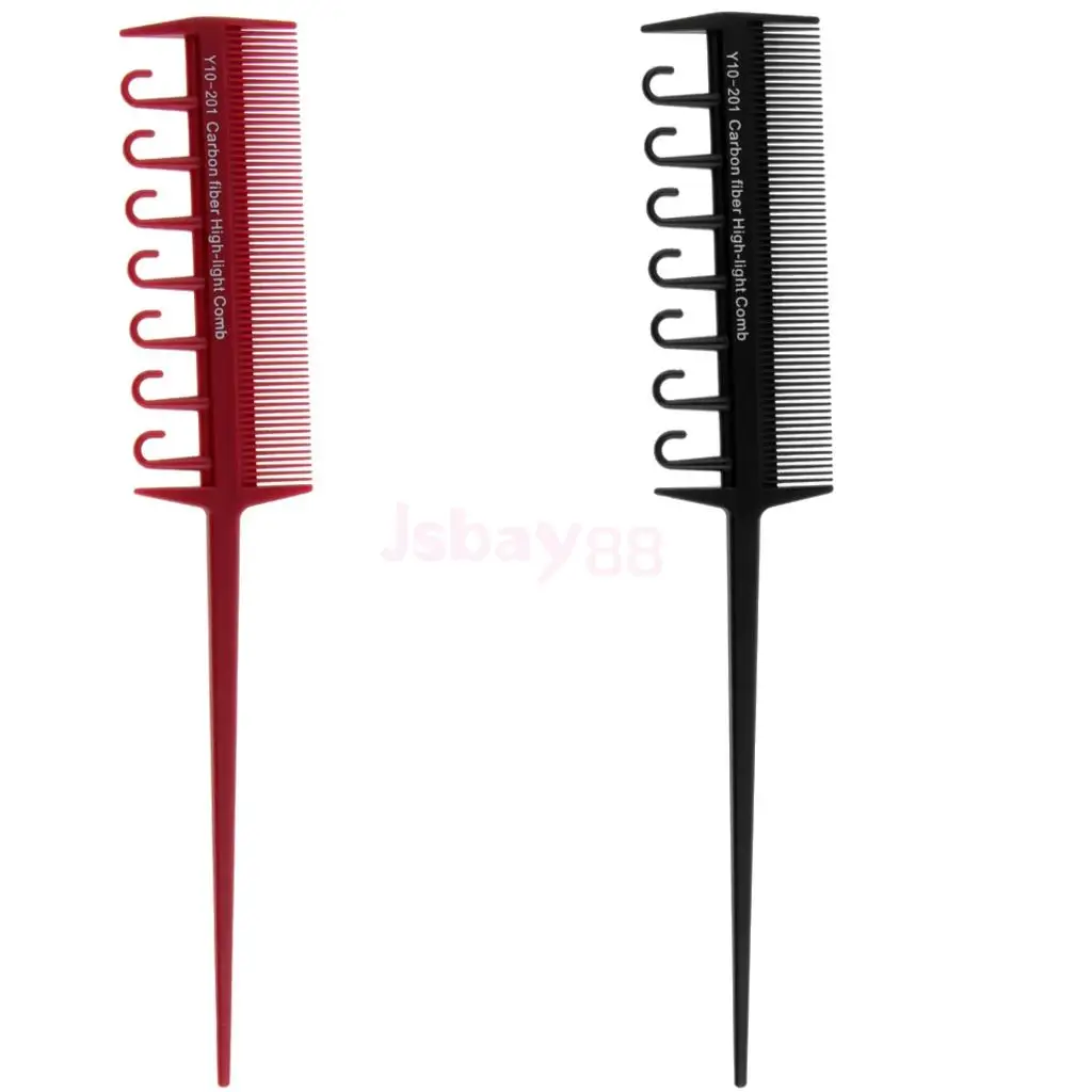 

2 Pieces Salon Professional Weaver Highlighting Foiling Hair Comb Coloring Brush Barber Tools