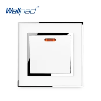 

20A Water Heater Switch Acrylic Panel With Silver Border Wallpad Push Button with LED Indicator 20A AC110-250V