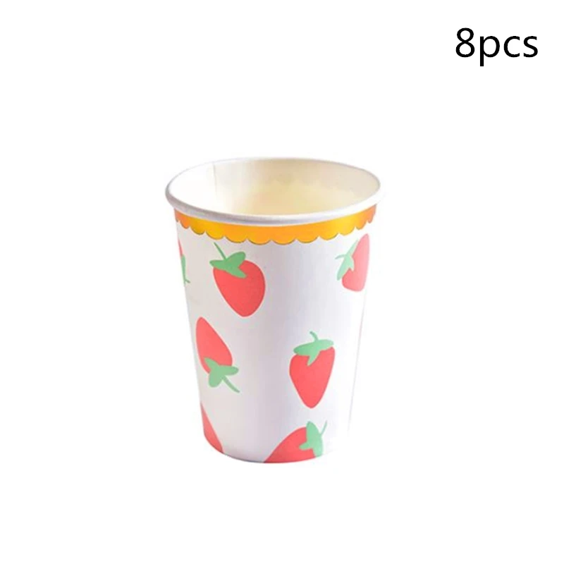 

Fruit Foil Disposable Tableware Party Paper Plates Cup Napkins Paper Tableware Golden Party Baby Shower Birthday Party Supplies