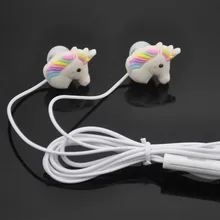 3.5mm Cartoon Earphones Cute Horse In-ear Earphone Earbud With Mic Mini Earphone For Samung Iphone Smartphone Gift For Kid Child