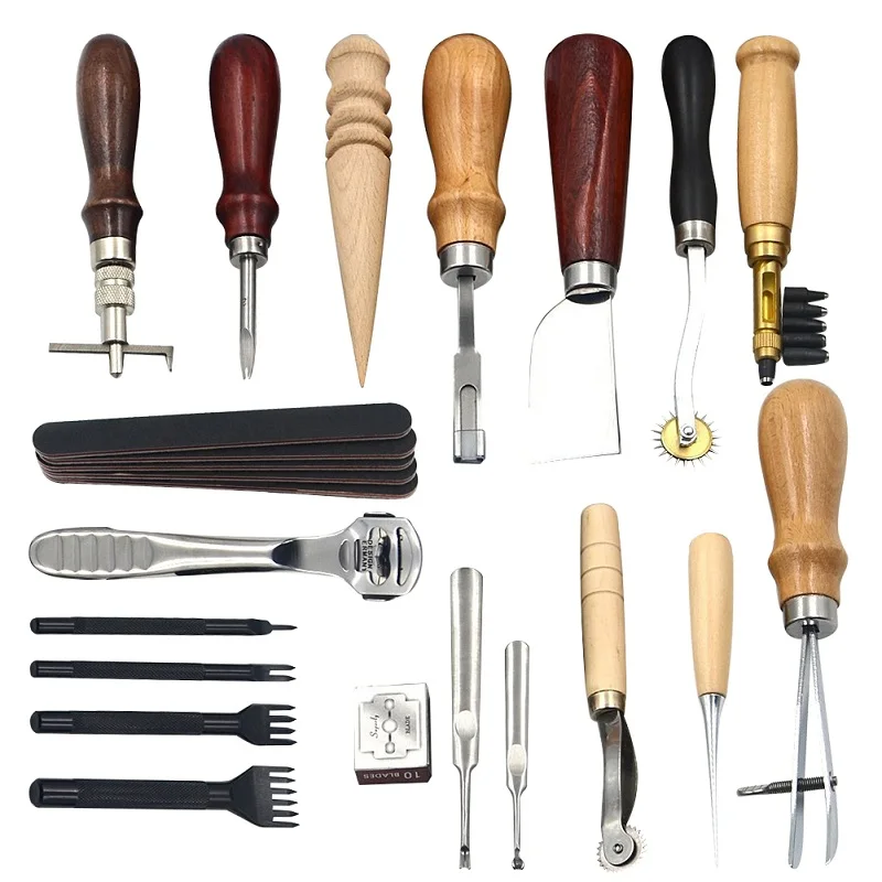 18PCS DIY Leather Craft Set Handmade Leather Tools Handmade Tools Punch