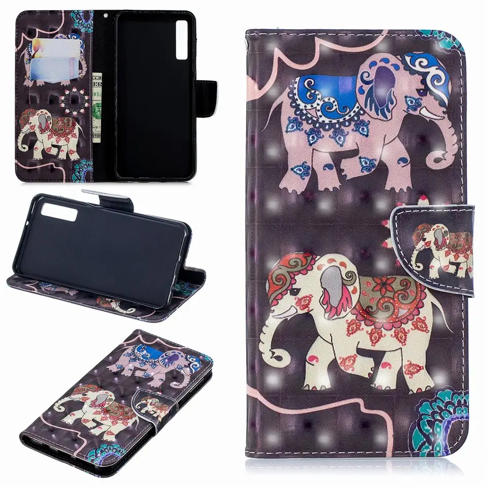 

Leather Capa Card Slot Elephant For Samsung J330 J530 J4 J6 Prime S9 S8 Plus A6 A8 A7 2018 Book Case Flip Funda Stand Cover D07Z