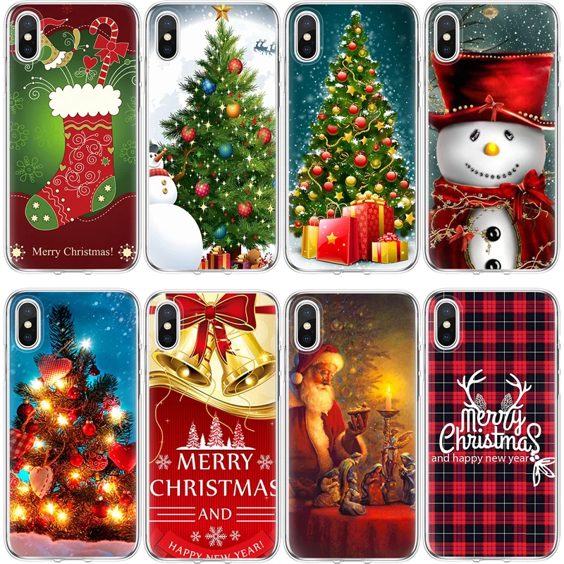 

For iPhone X 5 5S 5C SE 6 6S 7 8 Plus For Samsung Galaxy J3 J5 J7 A3 A5 A6 A8 S7 S8 S9 Plus 2016 2017 2018 TPU Christmas Case