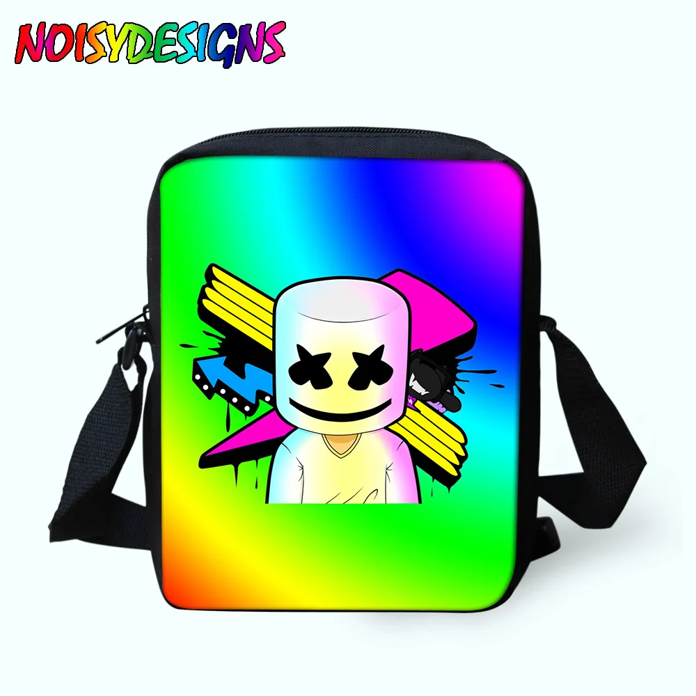 Cute Marshmello школьная сумка мини Детская сумка 3D печать Креста тела Mochila Дети школьный для мальчиков и девочек студент одно