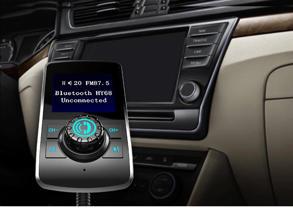 Bluetooth-передатчик, автомобильное зарядное устройство, fm-передатчик, Bluetooth, беспроводной автомобильный комплект, поддержка USB Flash, TF карты, Aux, Mp3 Play