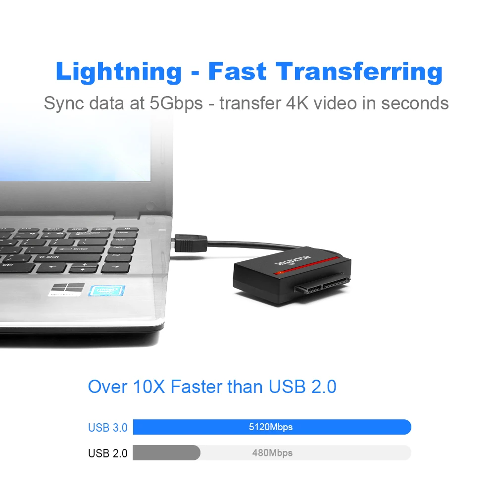 Rocketek CFast 2,0 ридер USB 3,0 на SATA адаптер CFast 2,0 карта и 2," HDD жесткий диск/чтение записи SSD и CF карта одновременно