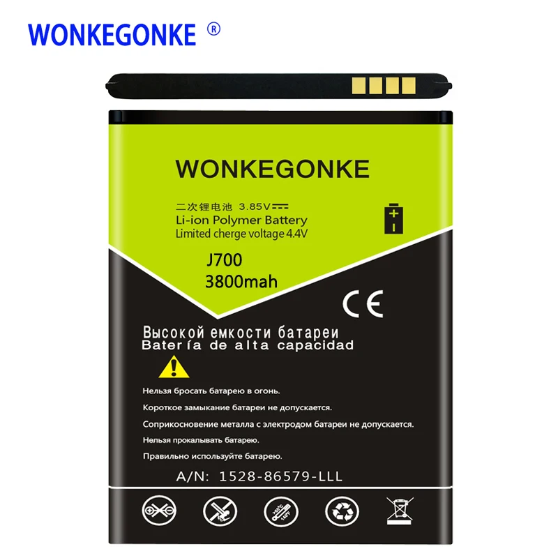 Аккумулятор WONKEGONKE для Samsung GALAXY J7 J7008 J700F EB BJ700BBC J7000 J700 ON7 G6000 J400 с возможностью