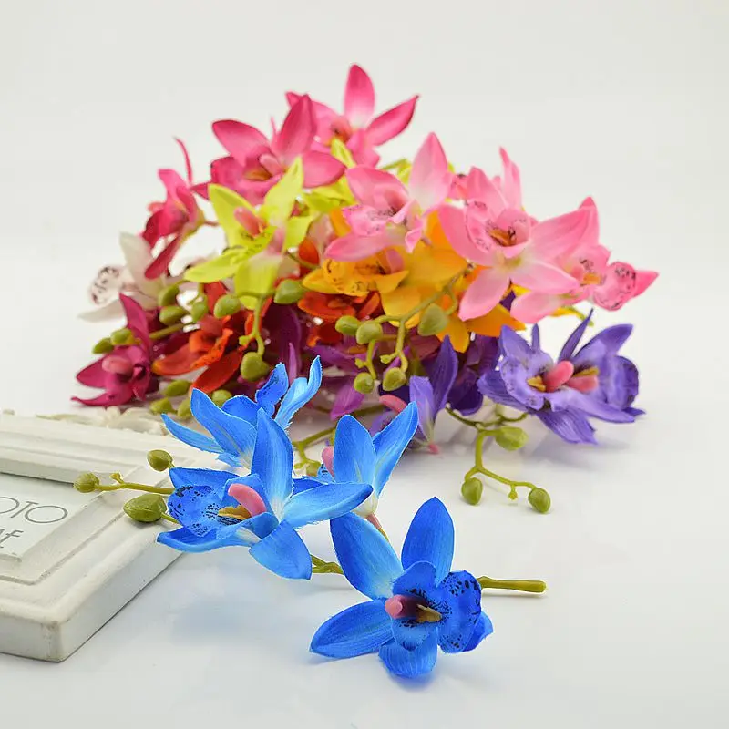 1 шт. искусственная Орхидея, Бабочка, Шелковый цветок для дома, сада, фаленопсис, Свадебный декор букета, искусственный цветок