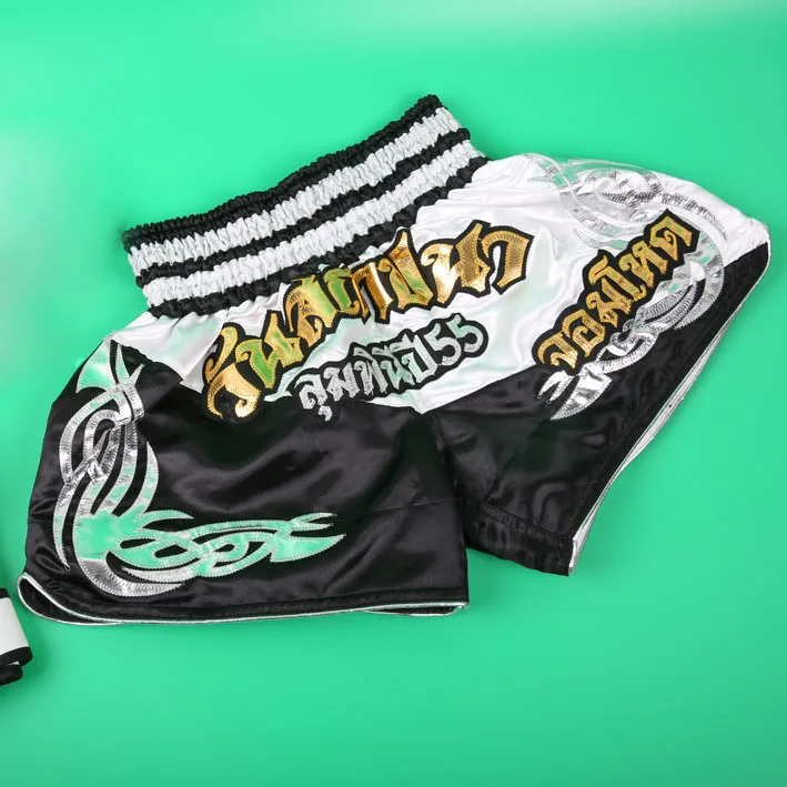 Черный ANOTHERBOXER muay thai MMA shorts muay thai suit спортивные шорты для мужчин и детей боксерские боксёрские ММА шорты - Цвет: Черный