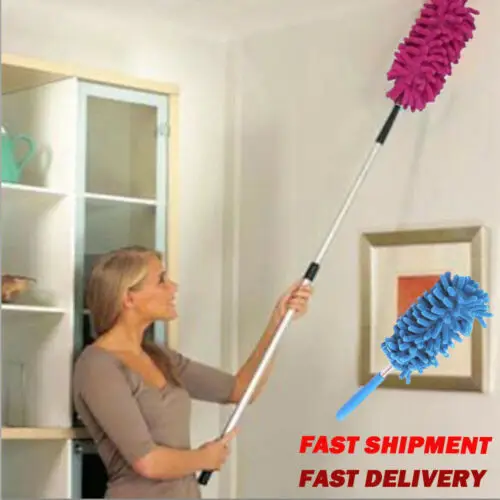 

Telescopic Microfiber Duster Cleaning Adjustable Dusting Brush Dust Cleaner Extendable Handle Soft Ceiling Fan