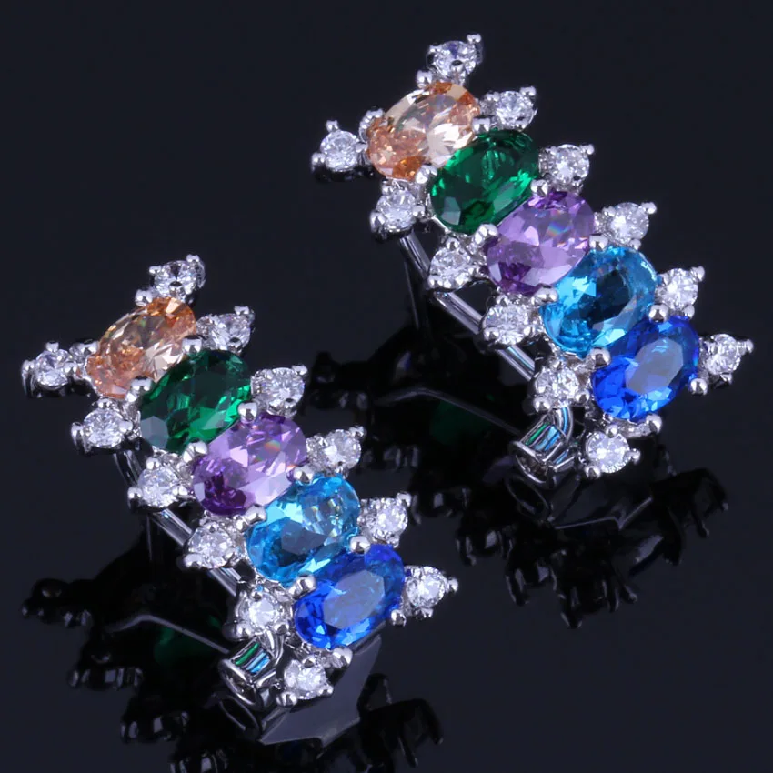 Небесный прямоугольник Multigem многоцветный коричневый кубический цирконий
