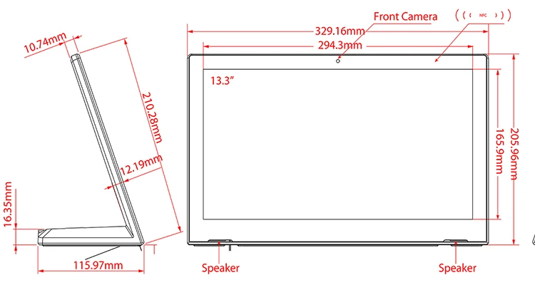 13.3 inch Android touch interactive desktip product chart-1