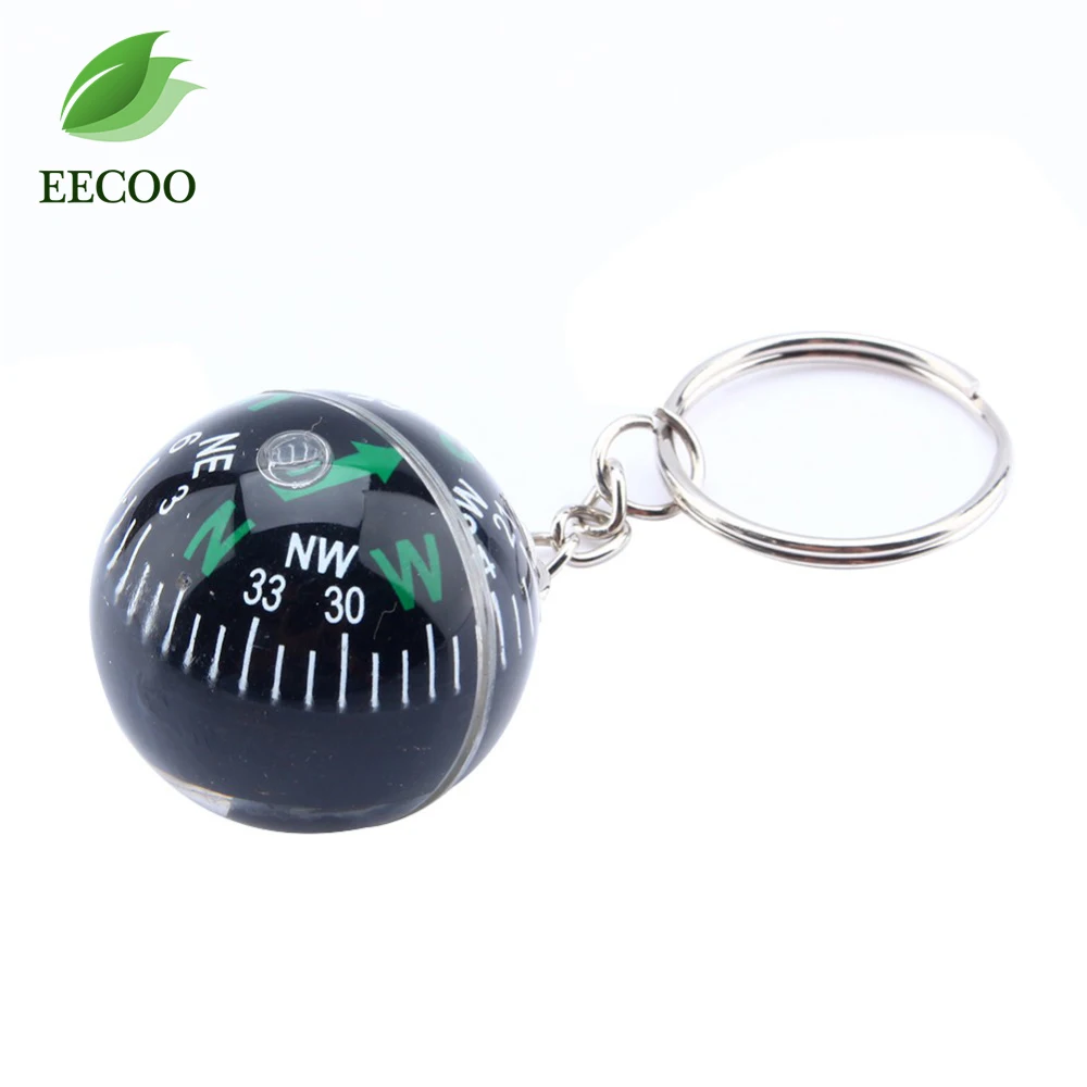

1 Pcs 28mm Ball Compass Keychain Liquid Filled Compass For Hiking Camping Travel Outdoor Survival