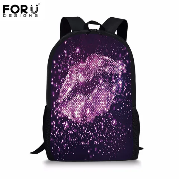 CC90011C FORUDESIGNS школьные сумки для детей 3D Губы головоломка холст 16 дюймов большой основной Школьный рюкзак книга сумки Дети школьная сумка - Цвет: CC90011C